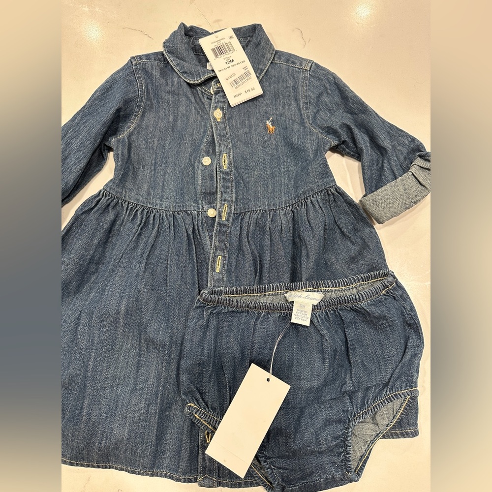 Baby Polo Jean Dress NWT 12 months